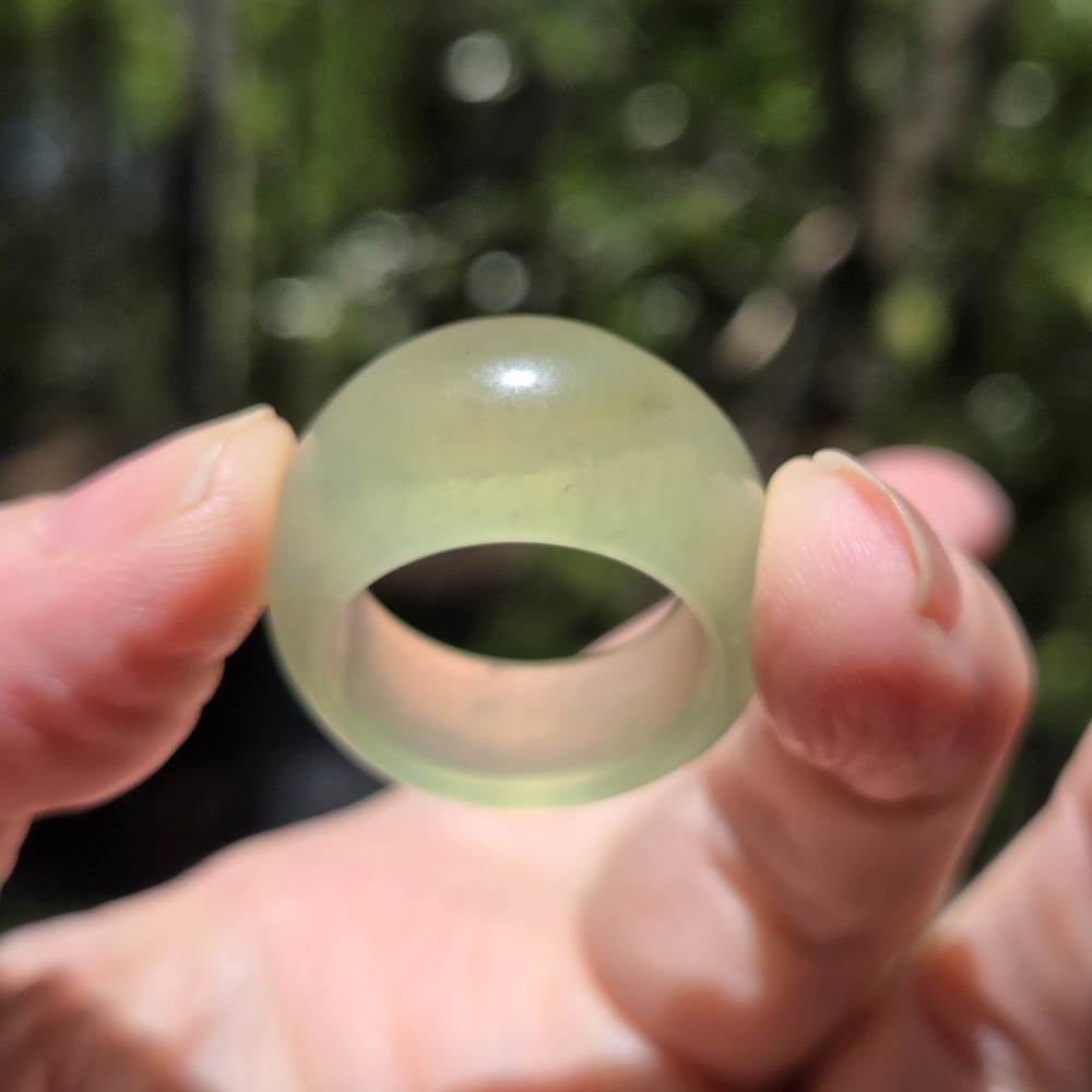 Jade natural gem solid dome ring sz10 - Picture 5 of 5